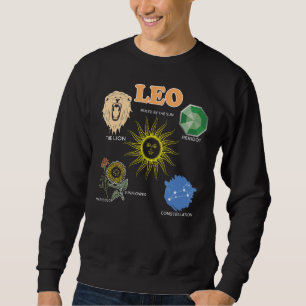 Leo Zodiac Sign Facts Inslag Horoscope Astrology Lång Ärmad Tröja