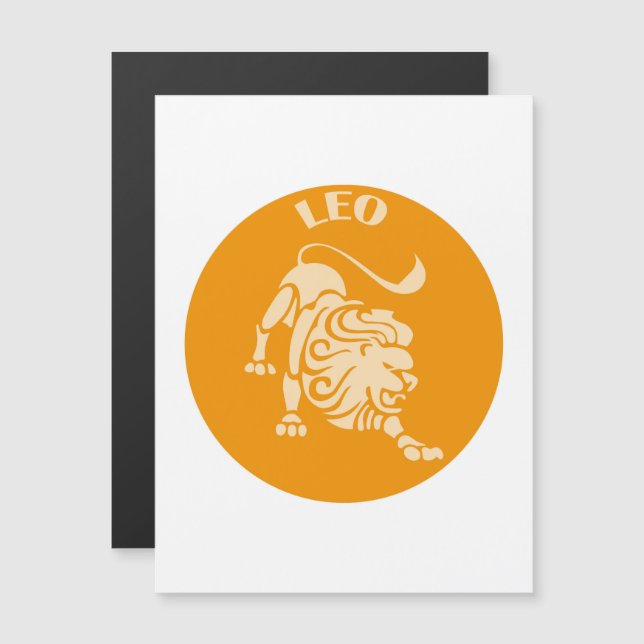 Leo, Zodiac Sign, Horoscope, Astrology Magnetisk Inbjudningskort (Fram/baksida)