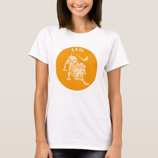 Leo, Zodiac Sign, Horoscope, Astrology T Shirt (Framsida)