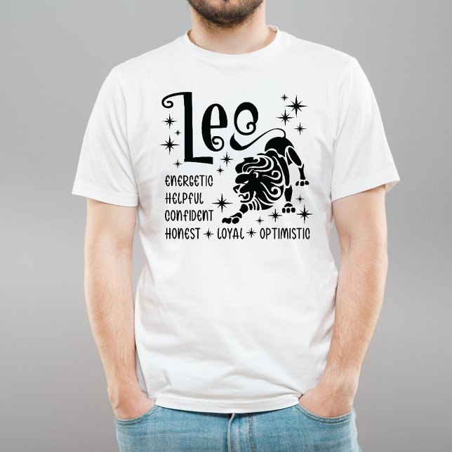 Leo Zodiac Sign Horoscope Personality Traits T Shirt (Skapare uppladdad)