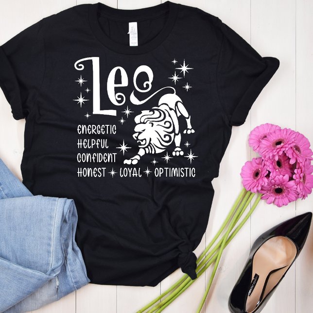 Leo Zodiac Sign Horoscope Personality Traits T Shirt (Skapare uppladdad)