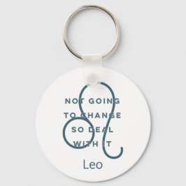 Leo Zodiac Sign Roligt Quote Blue Text Birthday Nyckelring