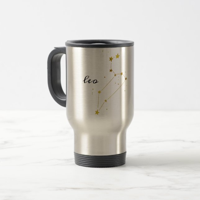Leo Zodiac Sign Travel Coffee Mug Resemugg (Framsida vänster)