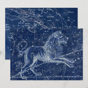Leo Zodiac Sign Vintage Illustration Inbjudningar