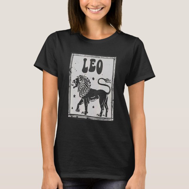 Leo Zodiac signerar 31 Women Man Lejon Birthday De T Shirt (Framsida)