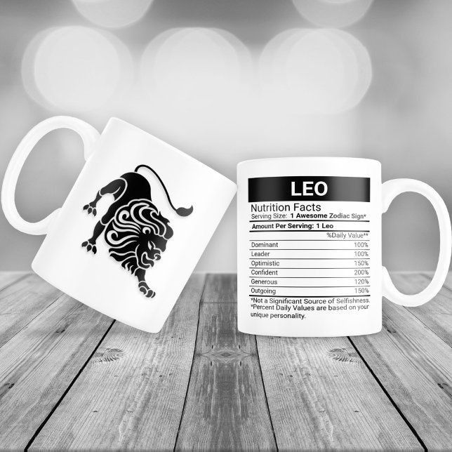 Leo Zodiac skriver under med näringsfakta, Jumbo Mugg (Skapare uppladdad)