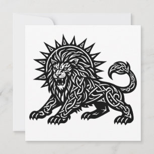 Leo Zodiac Sol‑Man Lion BurnsInHell Inbjudningar