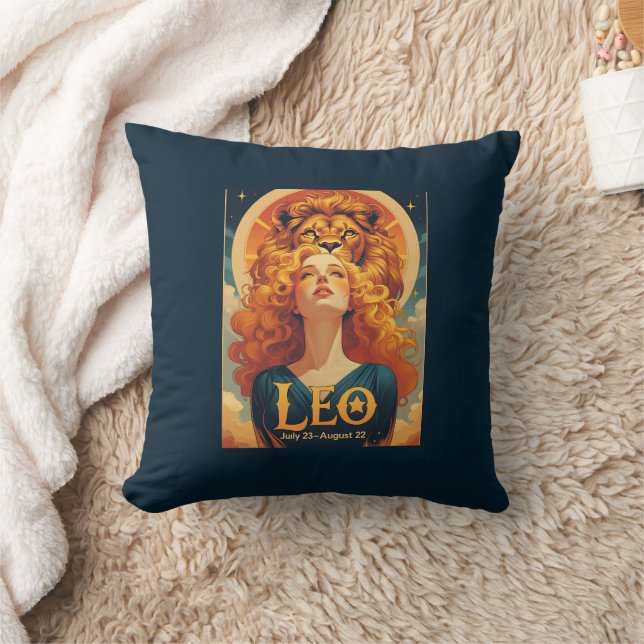 Leo Zodiac Sol Sign Lejon Kudde (Filt)