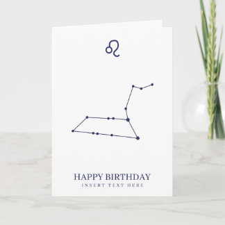 Leo Zodiac Stjärntecken Anpassningsbar Birthday Kort