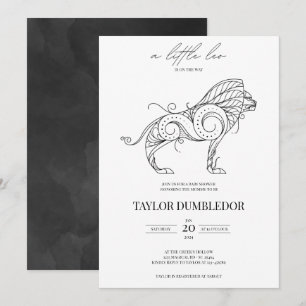 Leo Zodiac Stjärntecken Astrology Baby Shower Inbjudningar