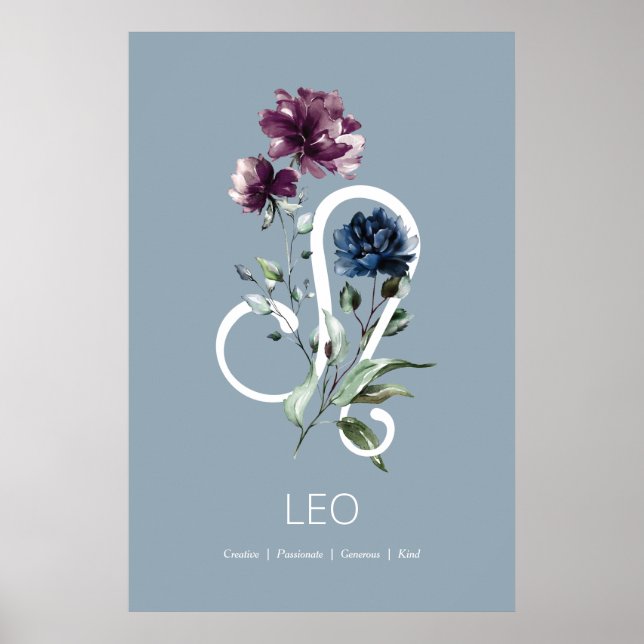Leo Zodiac-Stjärntecknet Poster (Framsidan)