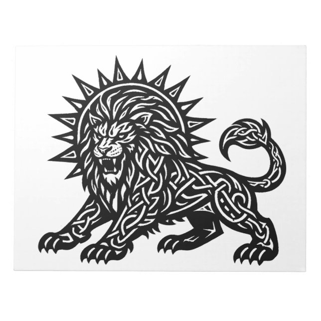 Leo Zodiac Sun‑Mane Lejon | BurnsInHell Anteckningsblock (Framsida)