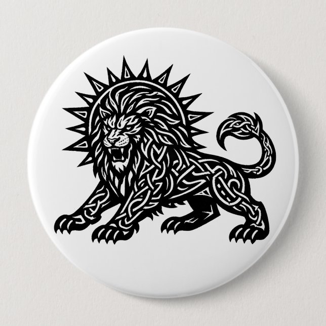 Leo Zodiac Sun‑Mane Lejon | BurnsInHell Knapp (Framsida)