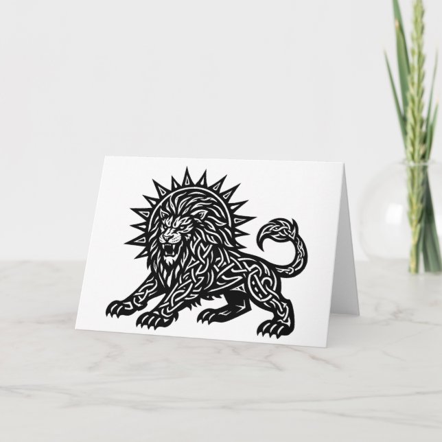 Leo Zodiac Sun‑Mane Lejon | BurnsInHell Kort (Framsida)