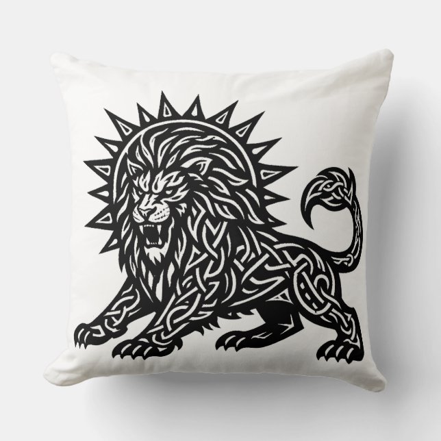 Leo Zodiac Sun‑Mane Lejon | BurnsInHell Kudde (Framsida)