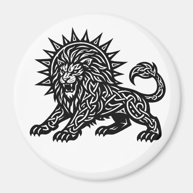 Leo Zodiac Sun‑Mane Lejon | BurnsInHell Magnet (Framsidan)