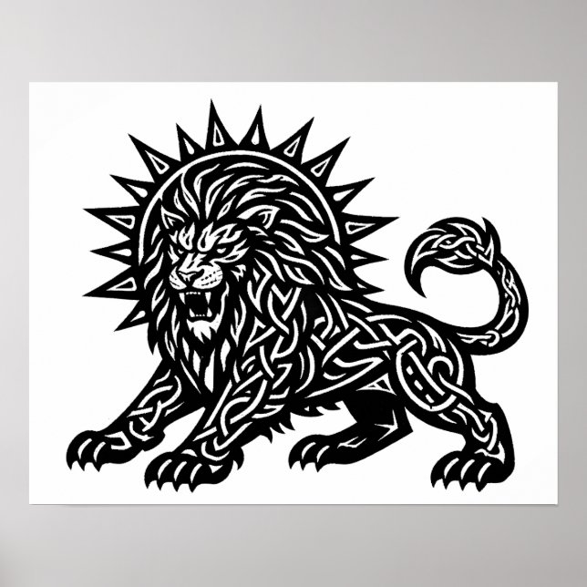 Leo Zodiac Sun‑Mane Lejon | BurnsInHell Poster (Framsidan)