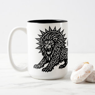 Leo Zodiac Sun‑Mane Lejon BurnsInHell Två-Tonad Mugg
