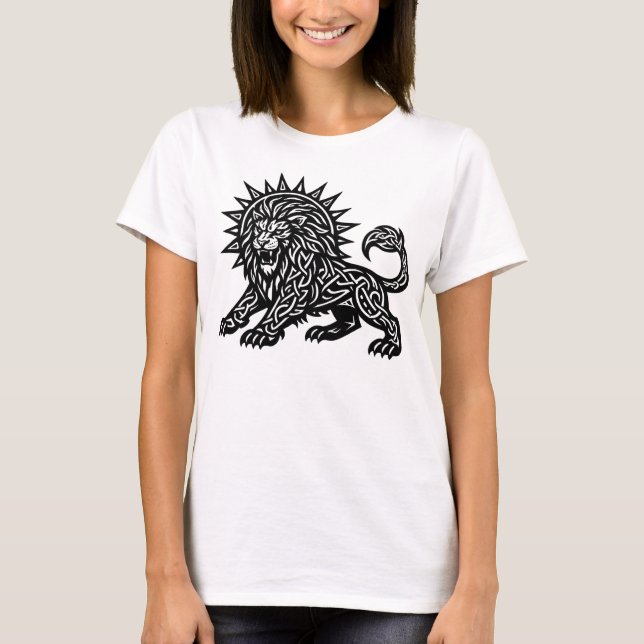 Leo Zodiac Sun‑Manen Lejon | BurnsInHell T Shirt (Framsida)