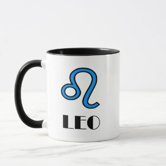 Leo Zodiac Symbol Designer Mugg in Blue