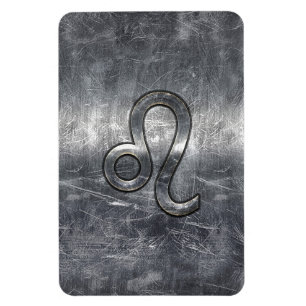 Leo Zodiac Symbol i Grunge Distress Stil Magnet