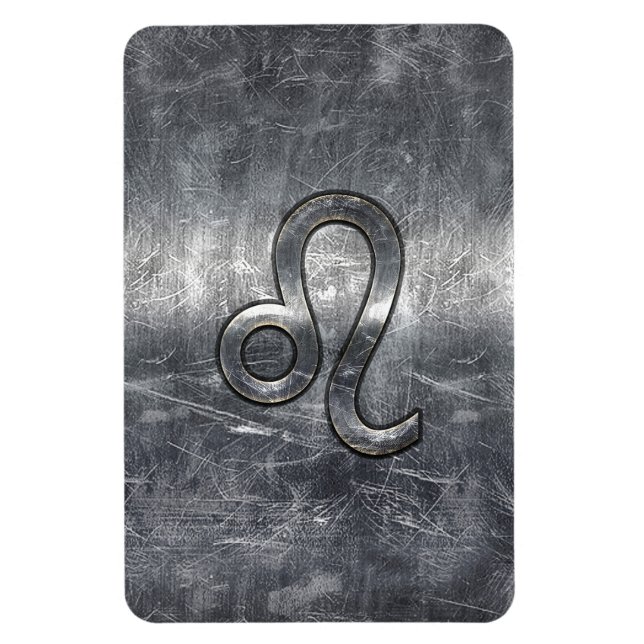 Leo Zodiac Symbol i Grunge Distress Stil Magnet (Vertikal)