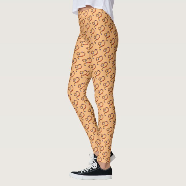Leo Zodiac Symbol Inslag av Kenneth Yoncich Leggings (Vänster)