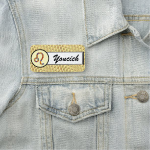 Leo Zodiac Symbol Inslag av Kenneth Yoncich Namnbricka