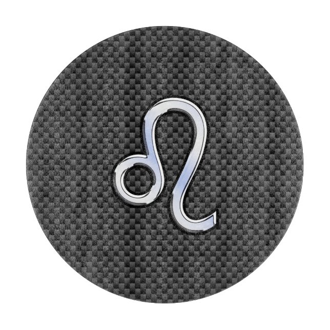 Leo Zodiac-symbol på kolfiberdekan för kol (Framsidan)