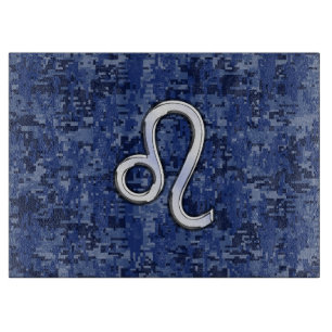 Leo Zodiac-symbol på marinblå digital kamouflage