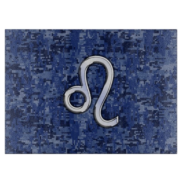 Leo Zodiac-symbol på marinblå digital kamouflage (Framsidan)