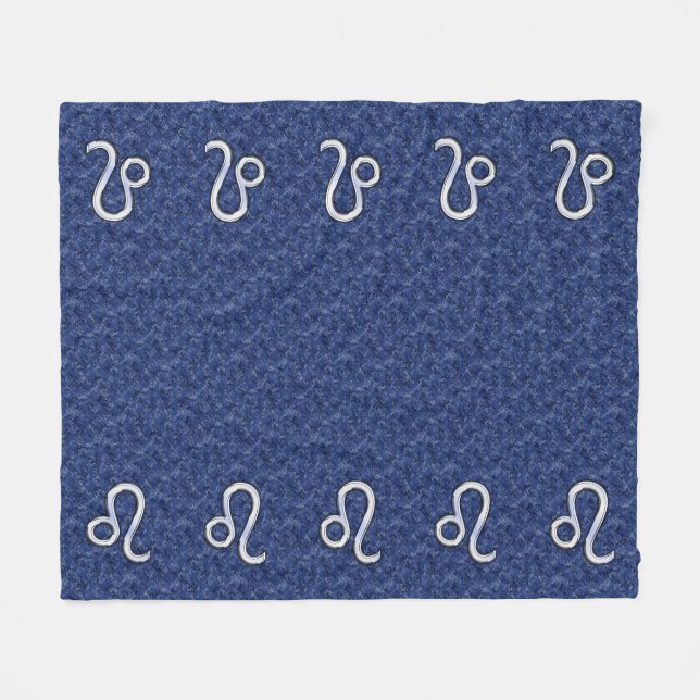 Leo Zodiac-symbol på marinblå kamouflage Fleecefilt (Framsidan (Horisontell))