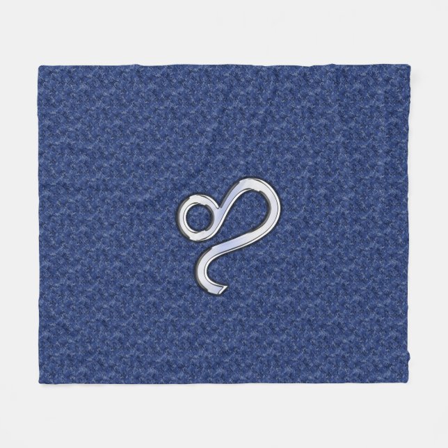 Leo Zodiac-symbol på marinblå kamouflage Fleecefilt (Framsidan (Horisontell))