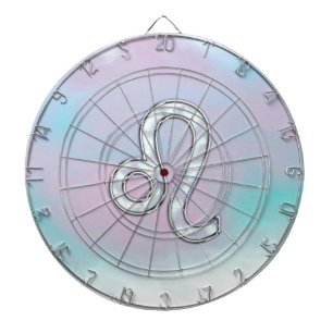Leo Zodiac Symbol på pastellerna Nacre Stil Print Darttavla