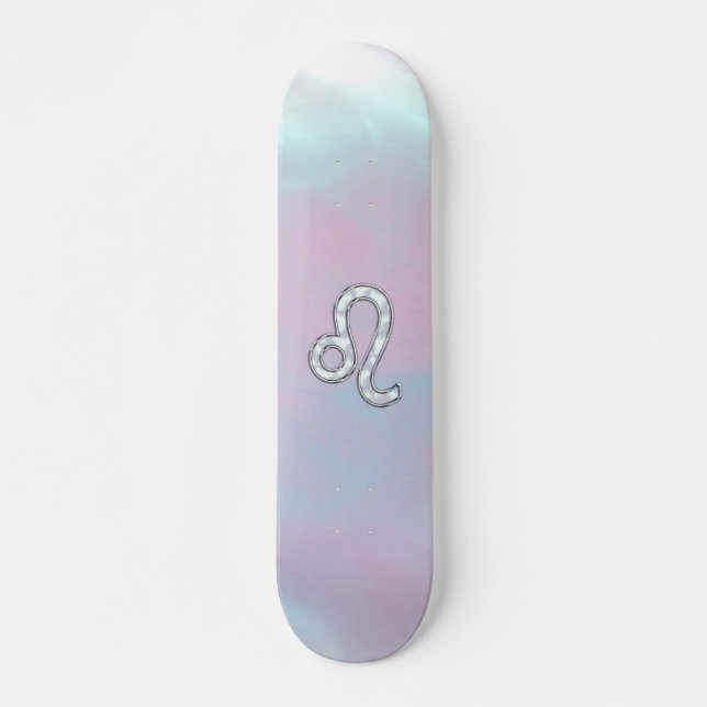 Leo Zodiac-symbol på Pastels Nacre Stil Skriv ut Skateboard Bräda 21,5 Cm (Framsida)