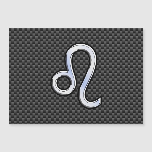 Leo Zodiac Symbol på utskrift av kolkolfibrer (Framsida)