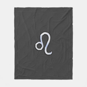 Leo Zodiac Symbol på utskrift av kolkolfibrer Fleecefilt