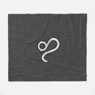 Leo Zodiac Symbol på utskrift av kolkolfibrer Fleecefilt