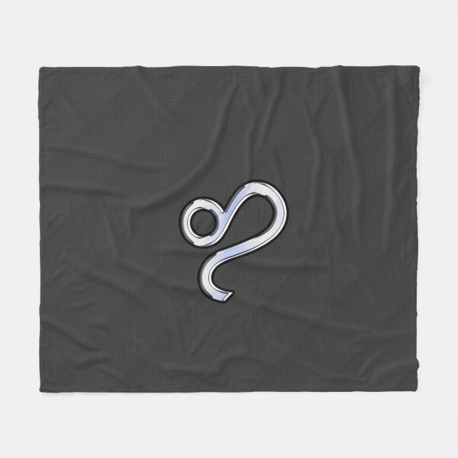 Leo Zodiac Symbol på utskrift av kolkolfibrer Fleecefilt (Framsidan (Horisontell))