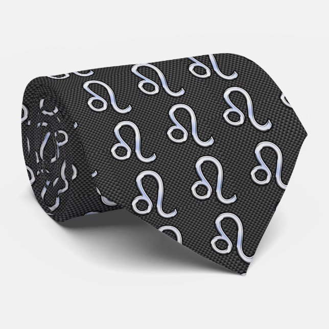 Leo Zodiac Symbol på utskrift av kolkolfibrer Slips (Rullad)