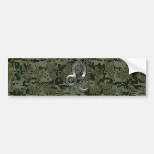 Leo Zodiac-symbol på Woodland Digital Camo Bildekal