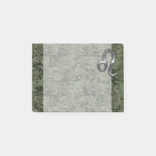 Leo Zodiac-symbol på Woodland Digital Camo Post-it Block