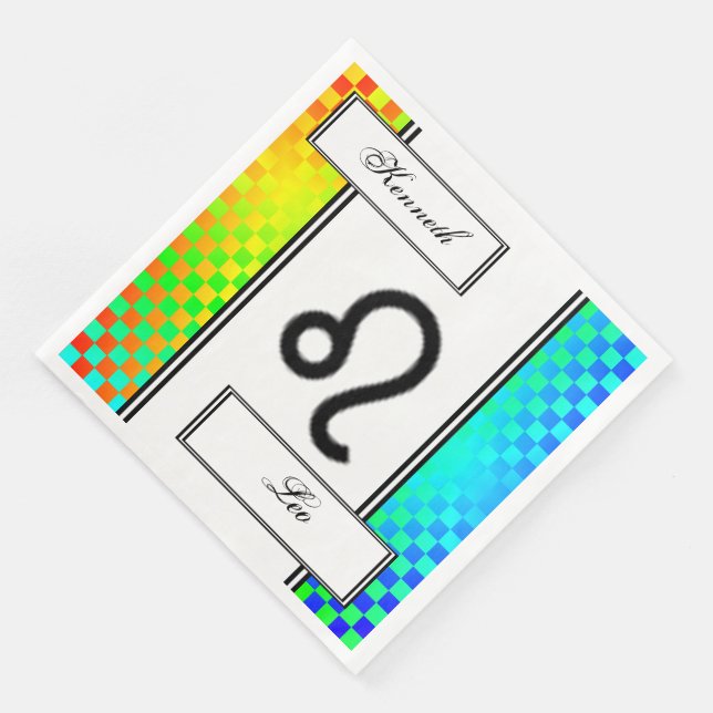 Leo Zodiac Symbol Standard by Kenneth Yoncich Pappersservett (Hörn)