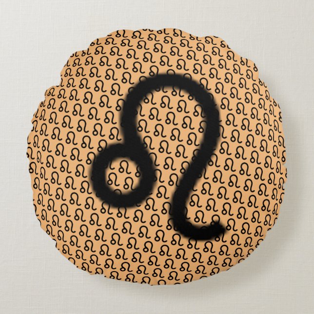 Leo Zodiac Symbol Standard by Kenneth Yoncich Rund Kudde (Framsidan)