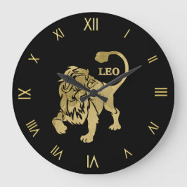 Leo Zodiac Symbol Wall Clock Stor Klocka
