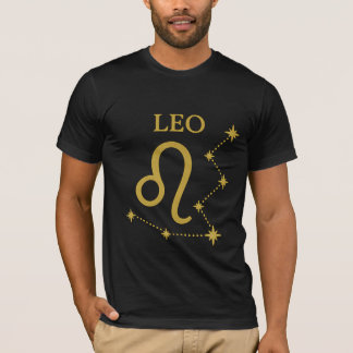 Leo Zodiac T-Shirt Guld Constellation Design