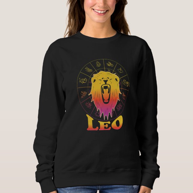 Leo Zodiac-tecken Aesthetic Graphic Astrology T Shirt (Framsida)