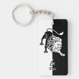 Leo Zodiac-tecken, Black & White Keychain