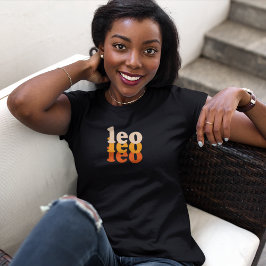 Leo Zodiac-tecken | Orange Power Färg T Shirt