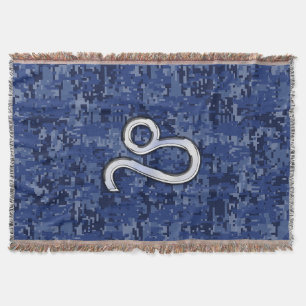 Leo Zodiac-tecken på Blue Digital Camouflage Mysfilt